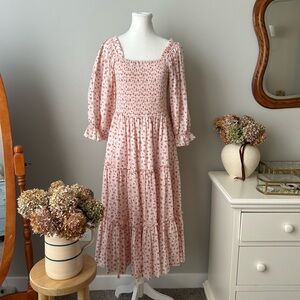 Ivy City Pink Madeline Floral Women's Midi Dress